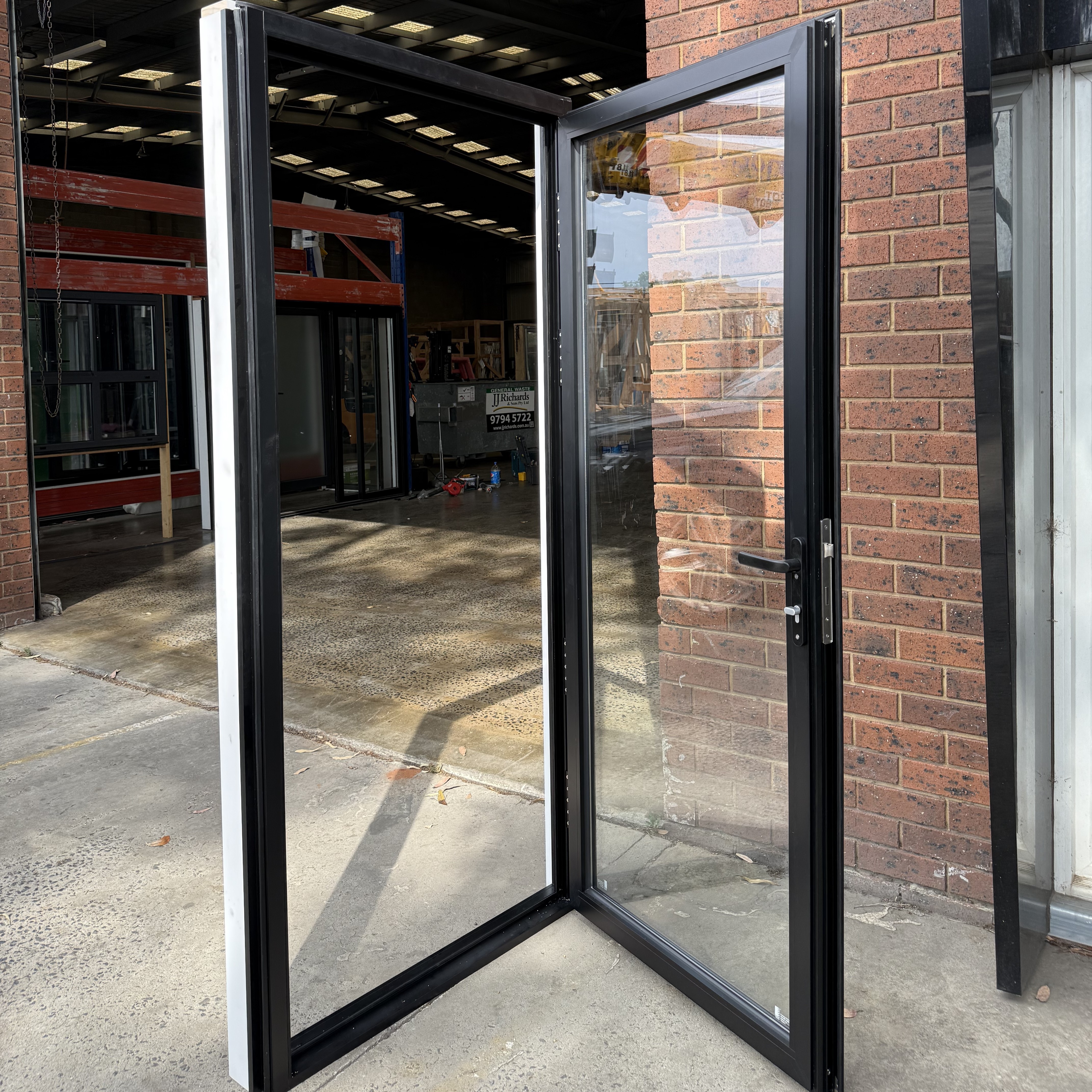 Aluminum Double-Glazed Doors 898mm (W) x 2140mm (H) Black $950